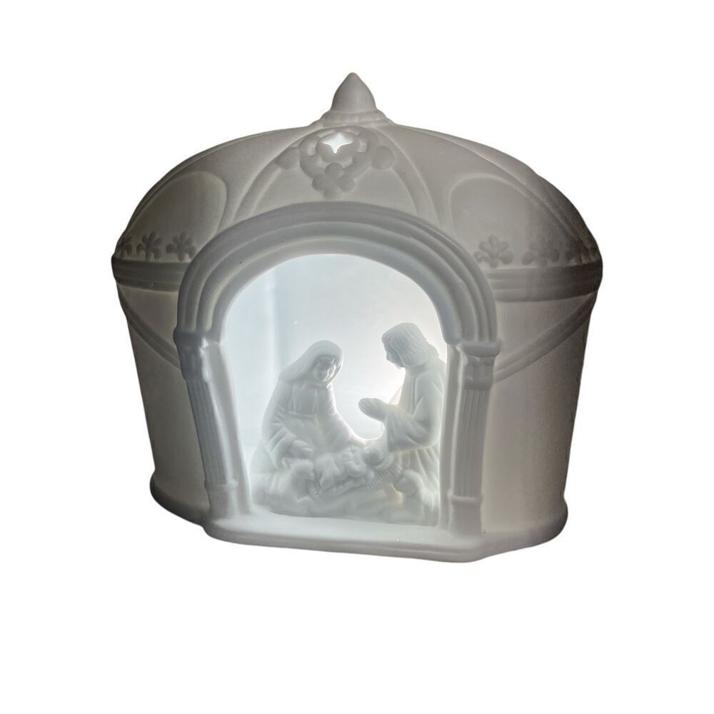 Lighted Nativity Jade Porcelain lighted